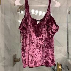Venus purple velvet off the shoulder tank